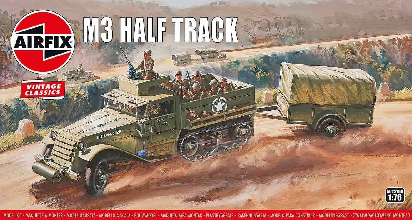 AX02318V AIRFIX 1/72 M3A1 White half Track Personel Carrier and 1 ton trailer 'Vintage Classic series'