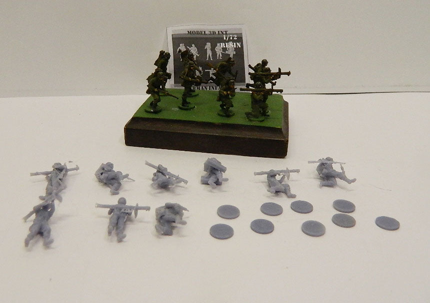MODEL 3D INT GER02B GERMAN INFANTRY WWII AT TEAM 1/72