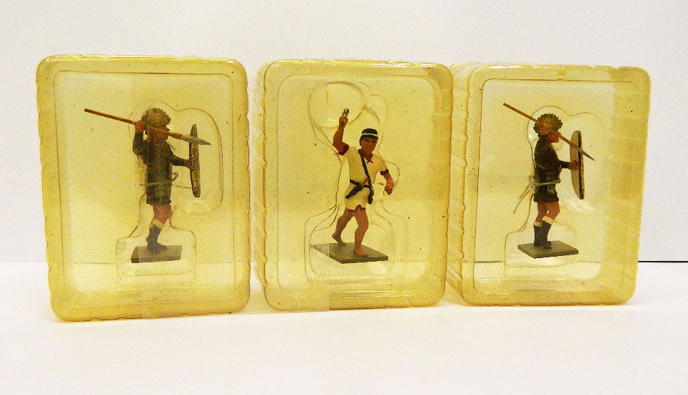 GR01_2025 HAT 32003 32004 3 GUERRIERI CARTAGINESI IN METALLO DIPINTI INTROVABILI VINTAGE SCALA 1/32