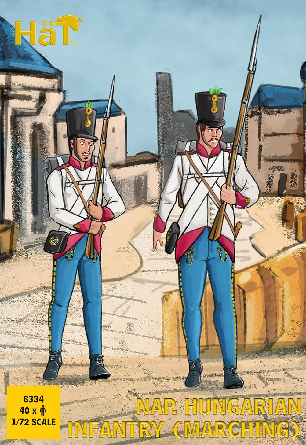 HAT 8334 NEW SET! Napoleonic Hungarian Infantry (Marching) 1/72