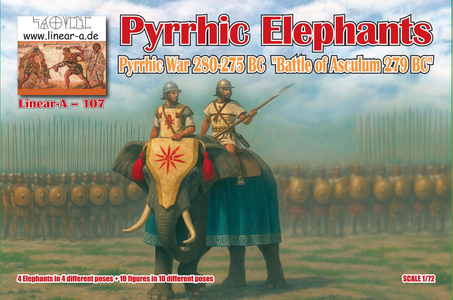 107 LINEAR Pyrrhic Elephants Pyrrhic War 280-275 BC "Battle of Asculum 279 BC" (BIG SET)