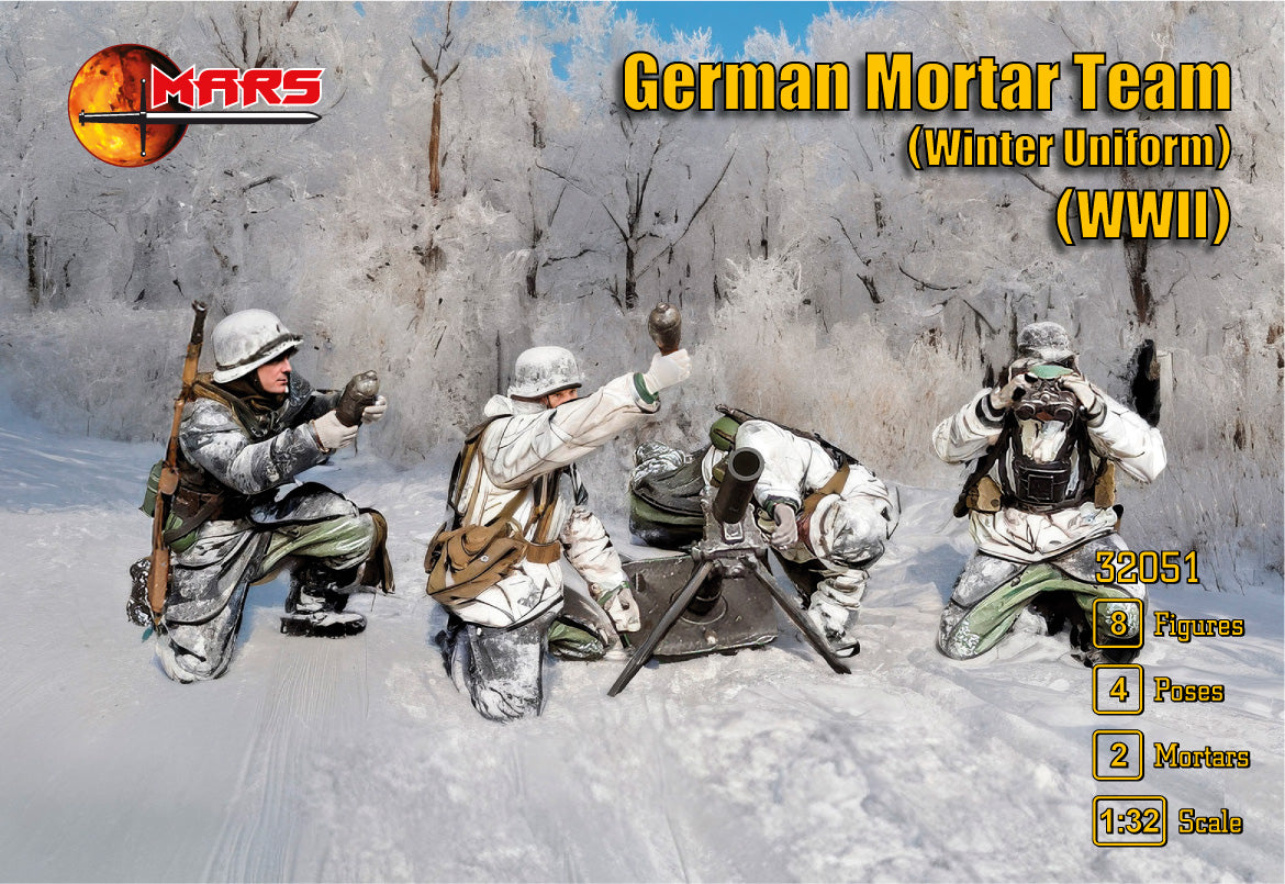 32051 MARS German Mortar Team in winter uniforms (WWII) 1/32