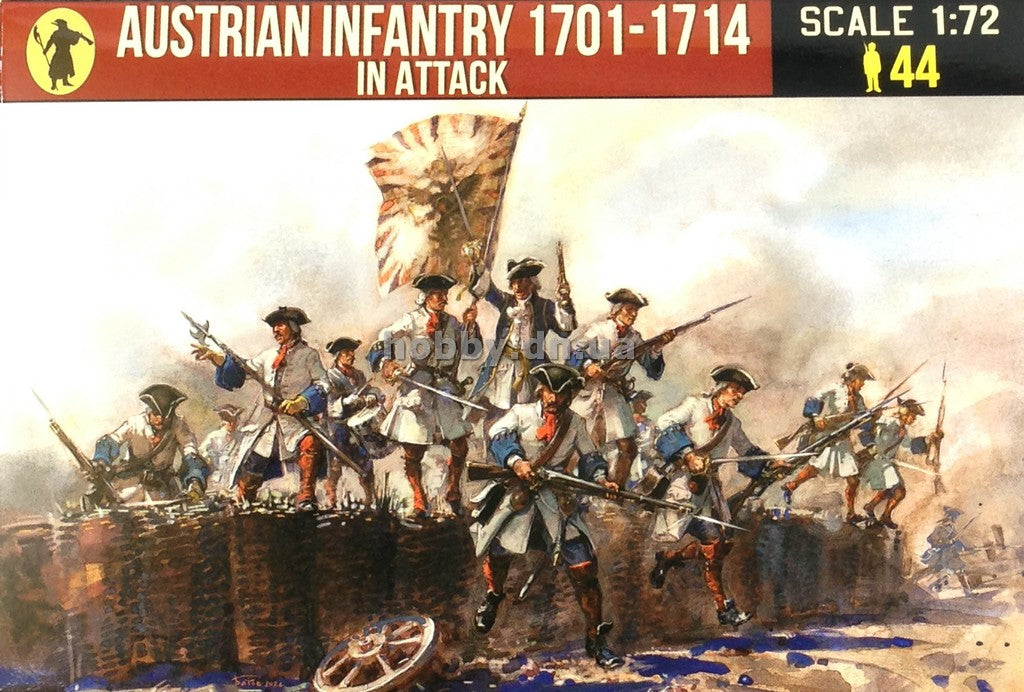0261 STRELETS Austrian Infantry in Attack (year of Spanish Succession). 1/72