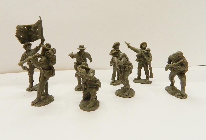 TSSD SET01 CONFEDERATE FIRING LINE INFANTRY GRAY 1/32