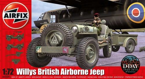 AX02339 AIRFIX 1/72  Willys Jeep, Trailer & 75MM Gun New Tooling