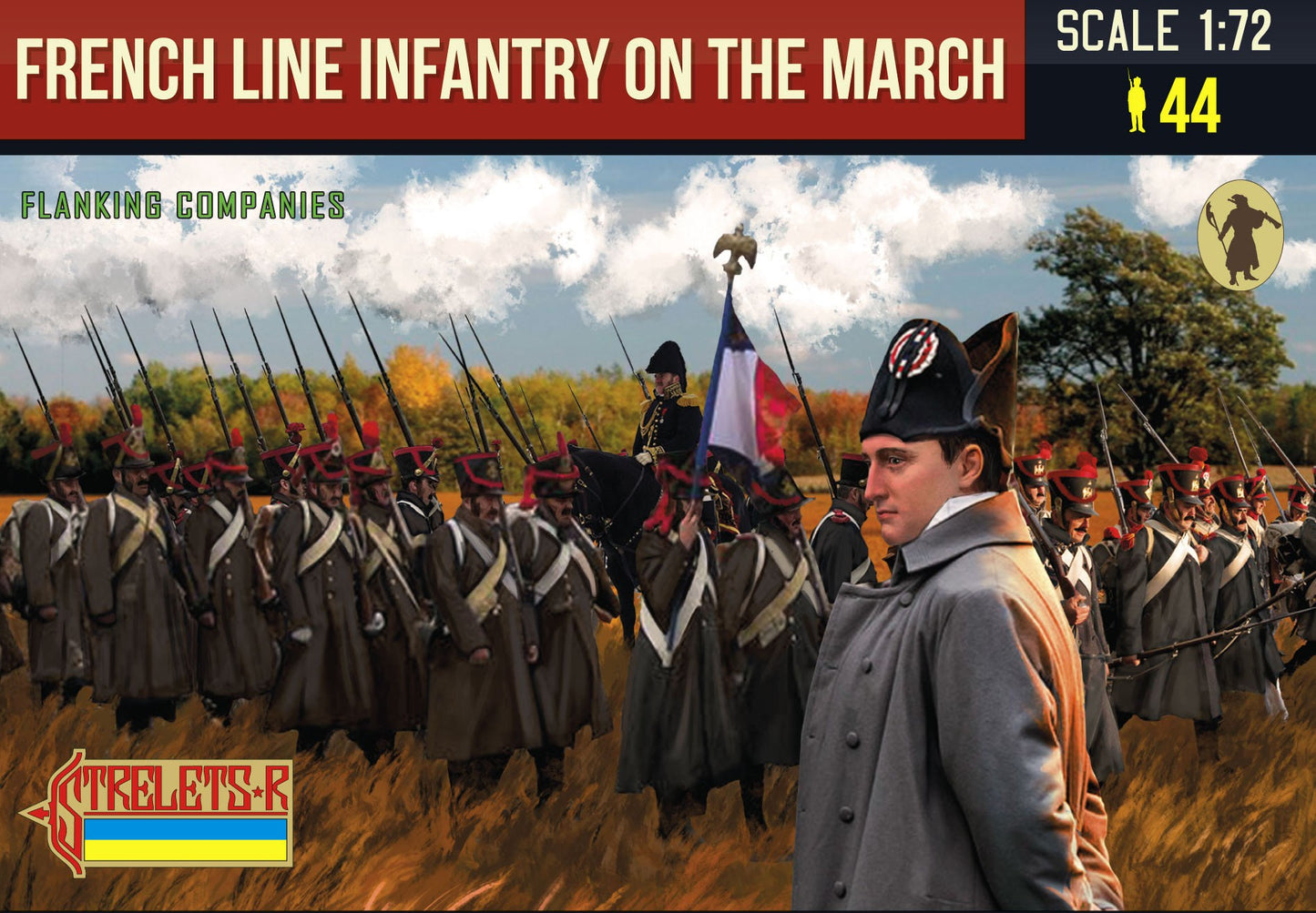 0173 STRELETS French Line Infantry on the March 1 (Flanking Companies) Napoleonic 1/72