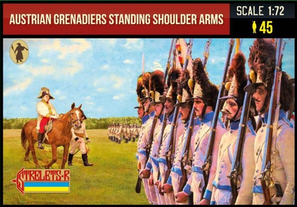 0204 STRELETS 1/72 Austrian Grenadiers Standing Shoulder Arms Napoleonic