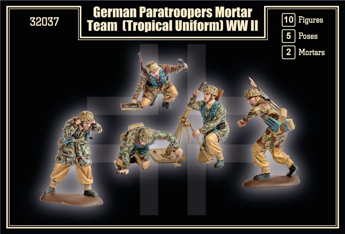 32037 MARS SCALA 1/32 German Paratrooper Mortar Team in tropical uniform (WWII) - ijn box