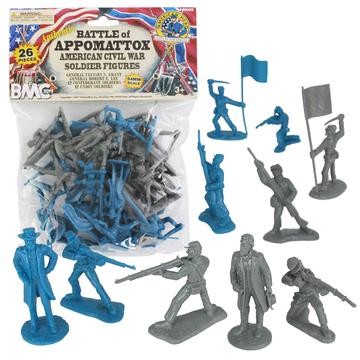 40028 BMC CIVIL WAR PLASTIC ARMY MEN - 26PC BATTLE OF APPOMATTOX SOLDIER FIGURES