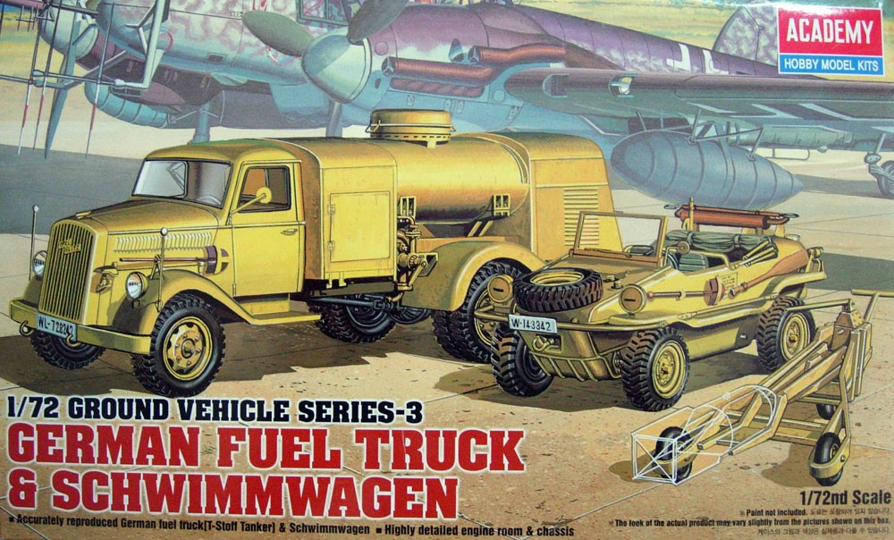 ACADEMY 13401 1/72 GERMAN FUEL TRUCK & SCHWIMMAGEN