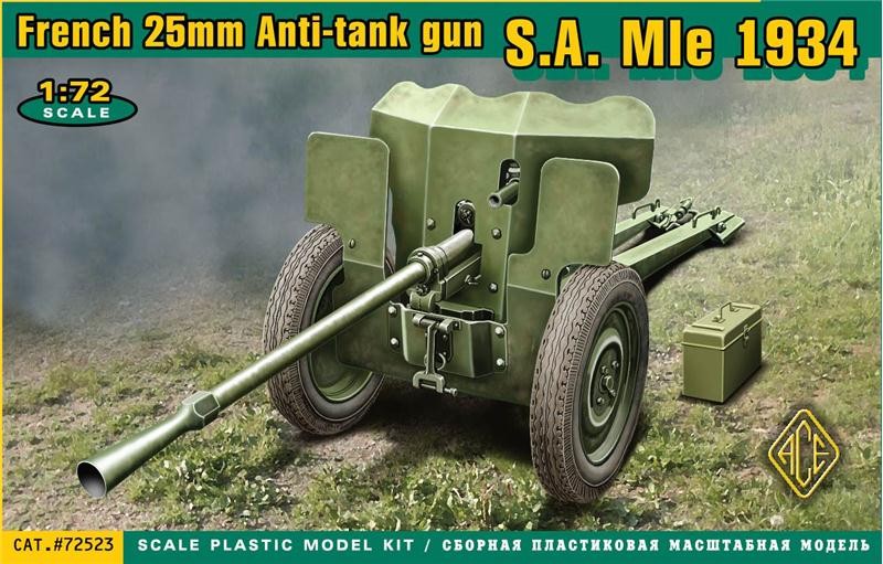 ACE 72523 French 25mm Anti-tank gun S.A. Mle 1934