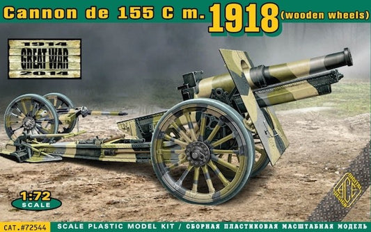 ACE 72544 US 155mm howitzer model of 1918 (wooden wheels)