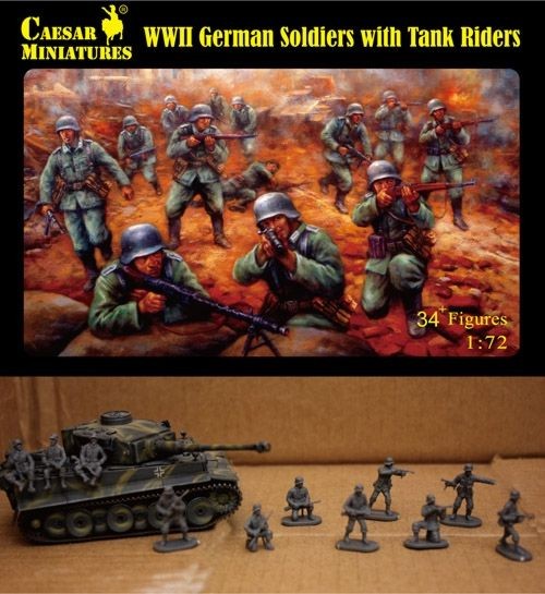 CAESAR H077 1/72 German Soldiers with Tank Riders (WWII)