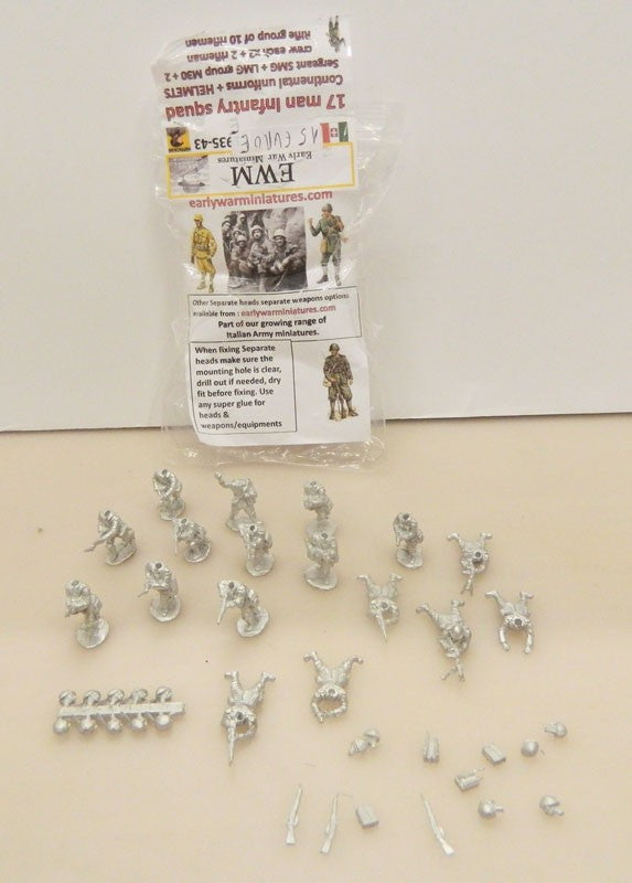 E0 17 man infantry squad continel uniforms + helmets 1/72