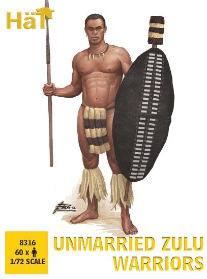 HAT 8316 1/72 HAT 8316 SCALA 1/72 Unmarried Zulu warriors E28B Release (60 figures/box)