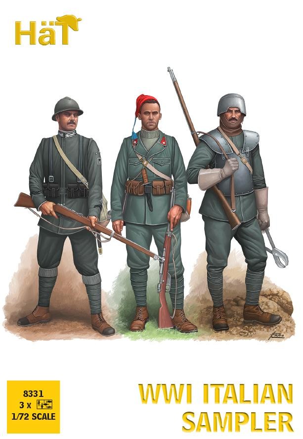 HAT 8331 WWI Italian Sampler Pack (1 sprue each of 8221, 8222 and 8223) 1/72