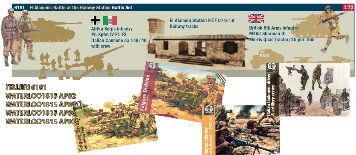 ITALERI 6181D SPECIAL! PLAYSET & WATERLOO1815 SCALA 1/72 EL ALAMEIN
