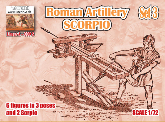 009-s LINEAR Roman Artillery Set 3 SCORPIO  1/72