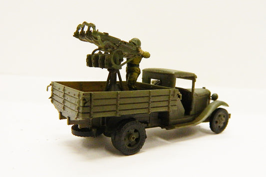 009 MAR.DAV NOT PAINTED SOVIET GAZ A/A QUAD MAXIM A/A TRUCK  WWII   1/72