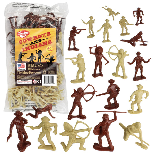 BMC 67740 - TimMee Cowboy & Indian Plastic Figures