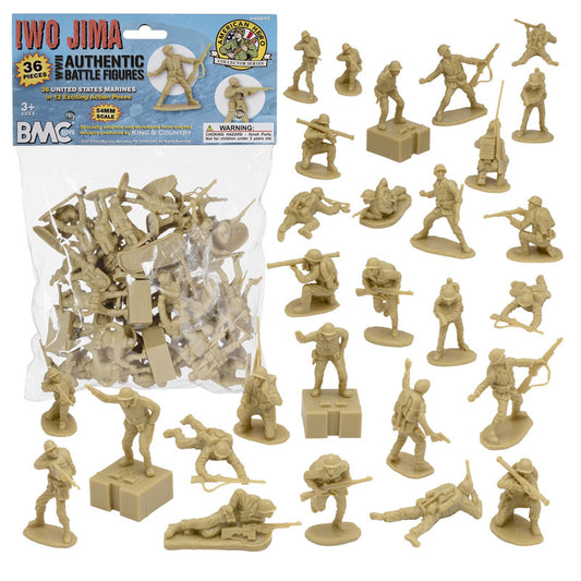 40045 BMC BMC WW2 Iwo Jima Us Marines Plastic Army Men   1/32