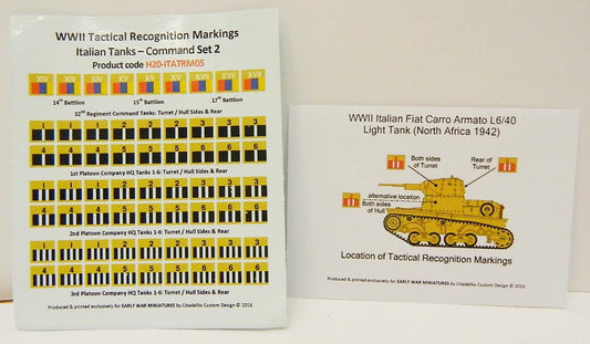 EWM H20-ITATRM05 DECALS WWII TACTICAL RECOGNITION