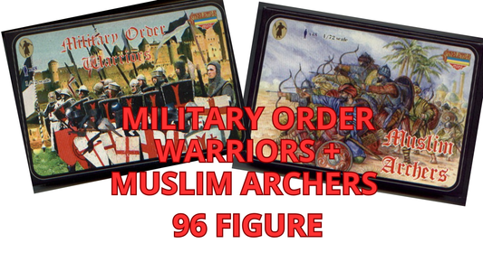 Gr020n STRELETS OFFERTA 2 SCATOLE  military order warriors + muslim archers 96 figure