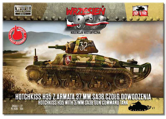 FTF104 FIRST TO FIGHT KITS Hotchkiss H35 with a 37 mm SA38 gun command tank. 1/72