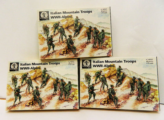 GR037_2025 WATERLOO 1815 3 SCATOLE AP057 ITALIAN MOUNTAINS TROPS DIVISION WWI 1/72