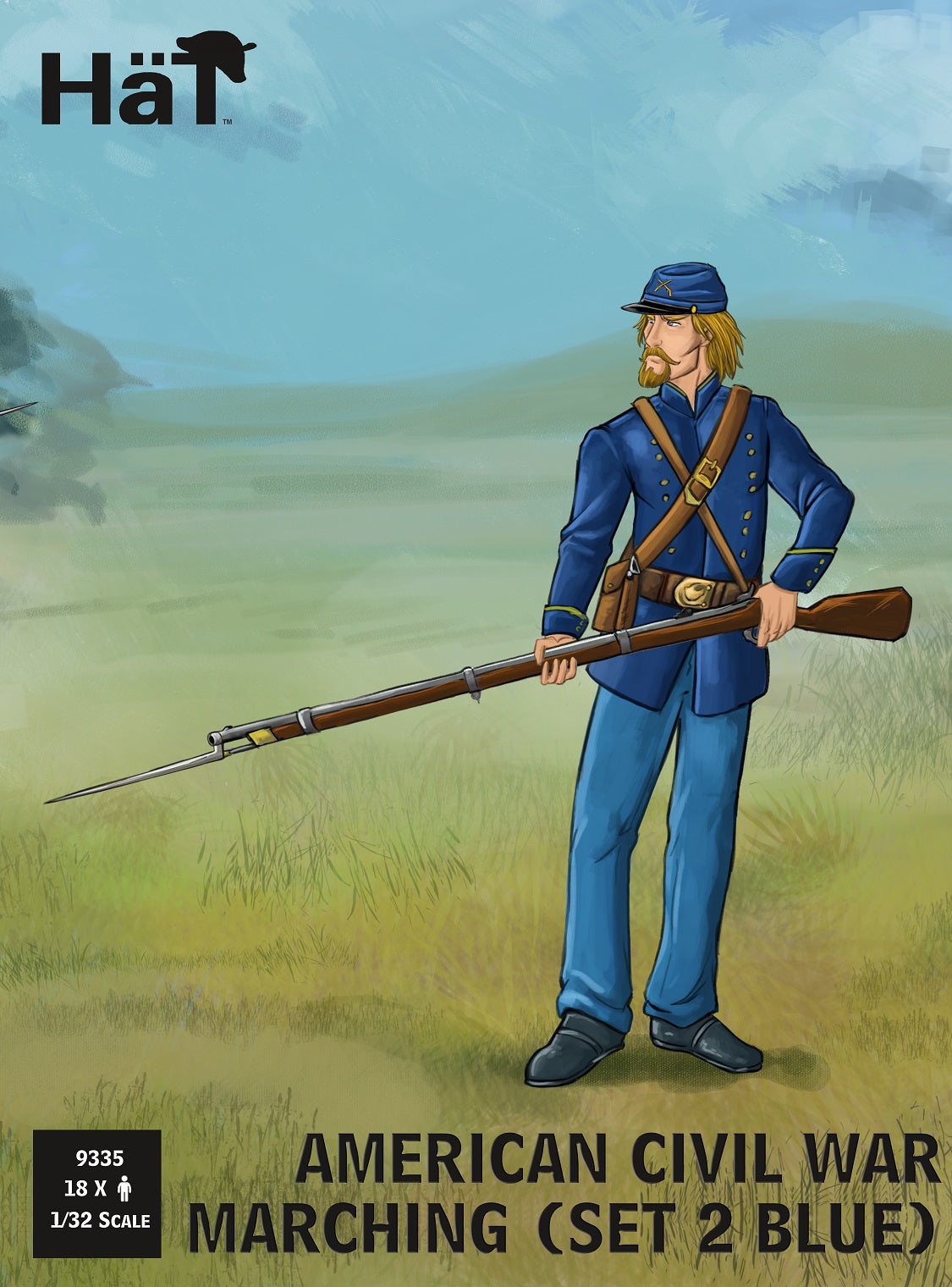 HAT 9335 1/32 ACW Marching set 2 moulded in Dark blue color like ACW Union army