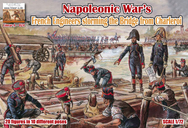 024 LINEAR Napoleonic Wars French Engineers storming the Bridge from Charleroi Set 1 1/72