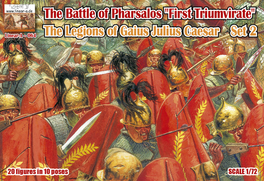 064 LINEAR THE BATTLE OF PHARSALOS "FIRST TRIUMVIRATE" THE LEGIONS OF GAIUS JULIUS CAESAR SET 2 20 figures in 10 poses (3D-PRINTED)