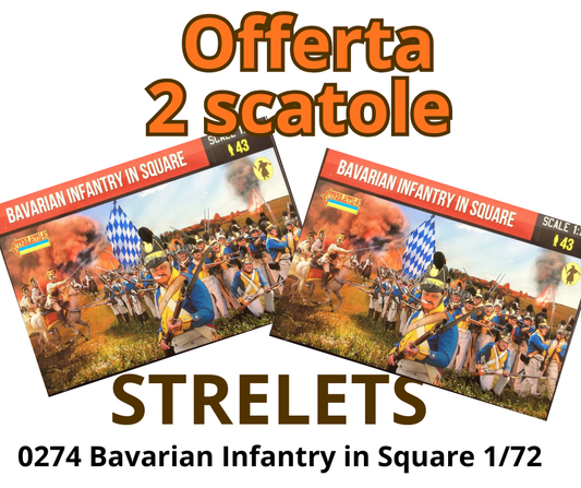 0274n STRELETS OFFERTA 2 SCATOLE  Bavarian Infantry in Square 1/72