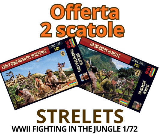 Gr012n STRELETS OFFERTA 2 SCATOLE  WWII FIGHTING IN THE JUNGLE 1/72