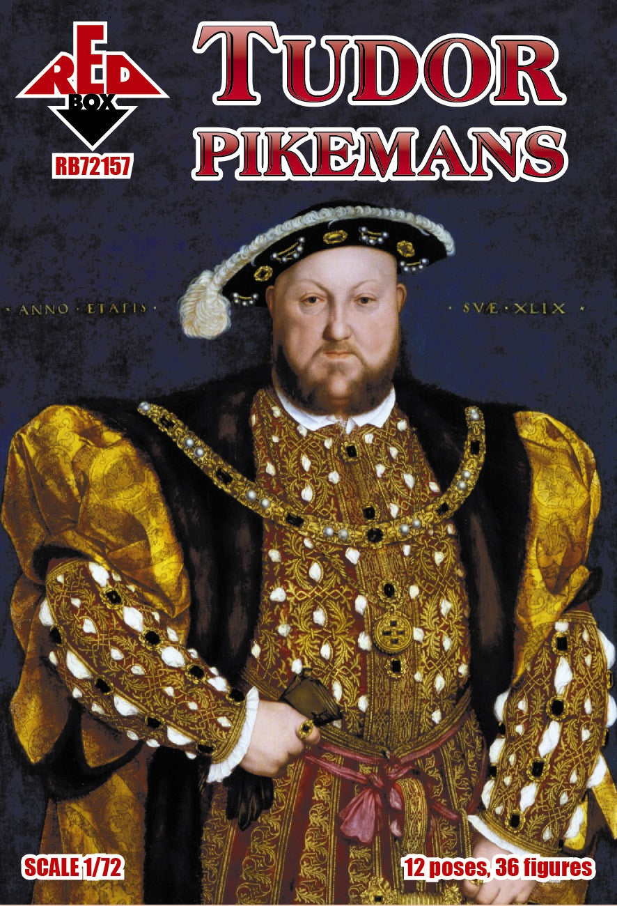 REDBOX 72157 Tudor Pikemen. 12 poses, 36 figures