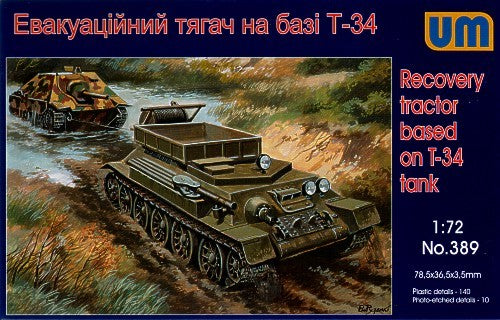0389 UNIMODEL SCALA 1/72 Artillery tractor on base Russian T-34