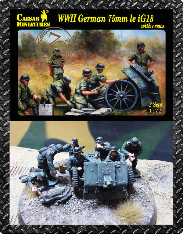 CAESAR CMH7201 German 75mm le iG18 field gun and crew x 2 sets (WWII)