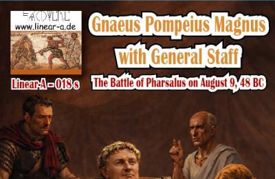 018S LINEAR Gnaeus Pompeius Magnus with General Staff
The Battle of Pharsalus on August 9, 48 BC.