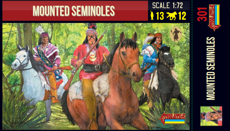 STR301 STRELETS 1/72 Mounted Seminoles US Wild West