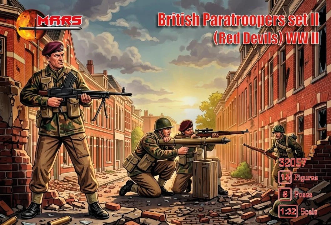 32057 MARS 1/32 Set Paracadutisti Britannici II Diavoli Rossi WW2