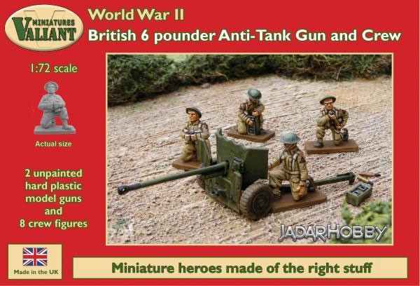 VM009  VALIANT MINIATURES British 6 pdr AT Gun and Crew 1/72