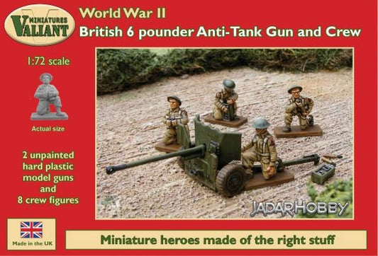 VM009  VALIANT MINIATURES British 6 pdr AT Gun and Crew 1/72