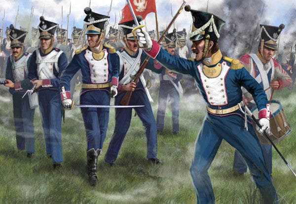 0144 STRELETS 1/72 Polish Infantry in Attack (Napoleonic era)