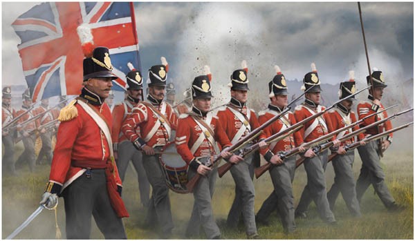 0145 STRELETS 1/72 British Infantry in Attack (Napoleonic era)