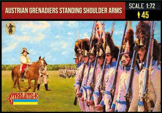 0204 STRELETS 1/72 Austrian Grenadiers Standing Shoulder Arms Napoleonic