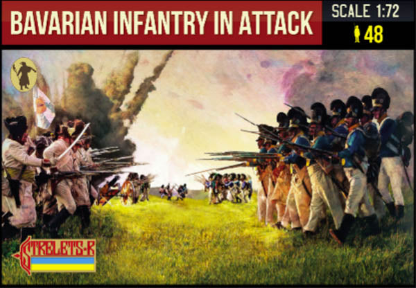0227 STRELETS 1/72 Bavarian Infantry in Attack Napoleonic