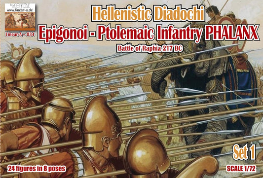 034 LINEAR  Hellenistic Diadochi Set 1 Ptolemaic Infantry PHALANX Battle of Raphia 217BC 1/72