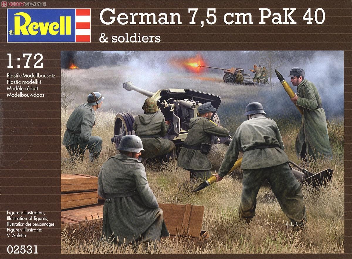 2531 REVELL 1/72  German PAK 40 7,5cm. Gun with Servants