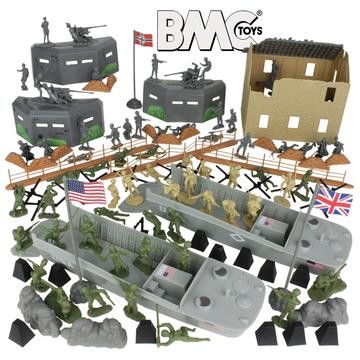 40009 BMC WW2 D-DAY PLASTIC ARMY MEN - INVASION OF NORMANDY 114PC BOXED PLAYSET