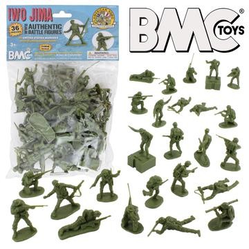 40034 BMC BMC WW2 IWO JIMA US MARINES PLASTIC ARMY MEN - 36 AMERICAN SOLDIER FIGURES